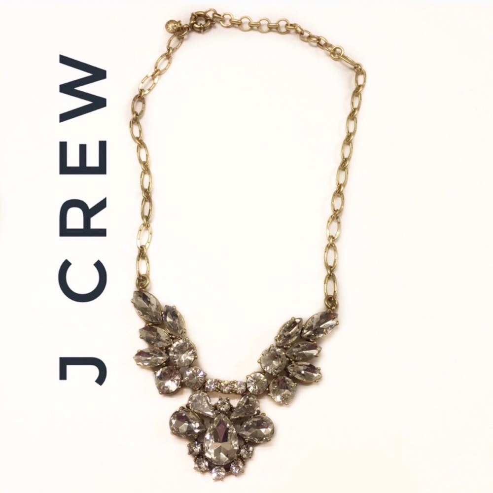 J. Crew Large Rhinestone Statement Chain Necklace